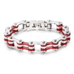 Bracelet Chaîne de Moto Argenté en Acier Inoxydable et en Zircon Boston - Mon Bracelet Homme