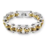 Bracelet Chaîne de Moto Avec Strass Doré - Mon Bracelet Homme