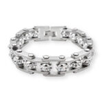 Bracelet Chaîne de Moto Gris Avec Strass Hendrix - Mon Bracelet Homme