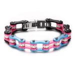 Bracelet Chaîne de Moto Multicolore en Acier Inoxydable et en Zircon Collin - Mon Bracelet Homme