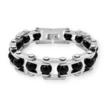 Bracelet Chaîne de Moto Noir Original en Acier Inoxydable Jaden - Mon Bracelet Homme