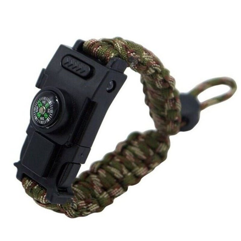 Bracelet de Survie Réglable en Paracorde Avec Lumière LED Sifflet et Boussole Isaac - Mon Bracelet Homme