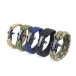 Bracelet de Survie Tressé en Paracorde Est en Acier Inoxydable Avec Manille Lincoln - Mon Bracelet Homme