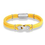 Bracelet en Corde Jaune Avec Maillon Chaîne de Moto Kobe - Mon Bracelet Homme