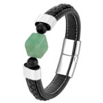 Bracelet En Cuir Avec Pierre De Jade Jasiah pour Homme - Mon Bracelet Homme
