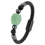Bracelet En Cuir Avec Pierre De Jade Sylas pour Homme - Mon Bracelet Homme