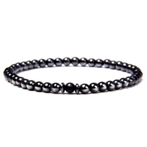Bracelet Hématite Pierre Naturelle 4Mm pour Homme en Perles - Mon Bracelet Homme