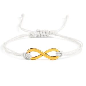 Bracelet infini Blanc en Corde Tressée - Mon Bracelet Homme