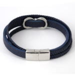 Bracelet Infini en Cuir Bleu pour Petit Poignet - Mon Bracelet Homme