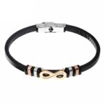 Bracelet Infini Homme Cuir et Acier Inoxydable - Mon Bracelet Homme
