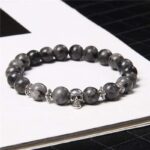 Bracelet Labradorite Tête De Mort pour Homme en Perles - Mon Bracelet Homme
