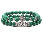 Bracelet Malachite avec Tête de Hibou pour Homme en Perles - Mon Bracelet Homme