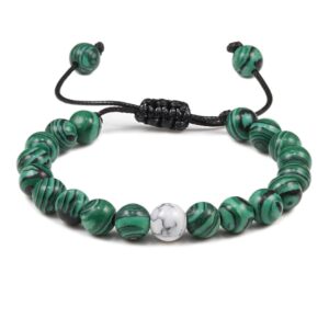 Bracelet Malachite Réglable pour Homme en Perles - Mon Bracelet Homme