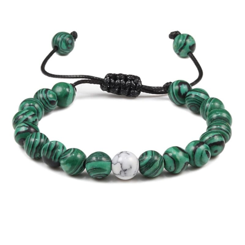 Bracelet Malachite Réglable pour Homme en Perles - Mon Bracelet Homme