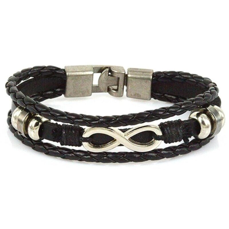Bracelet Noir Symbole Infini Homme - Mon Bracelet Homme